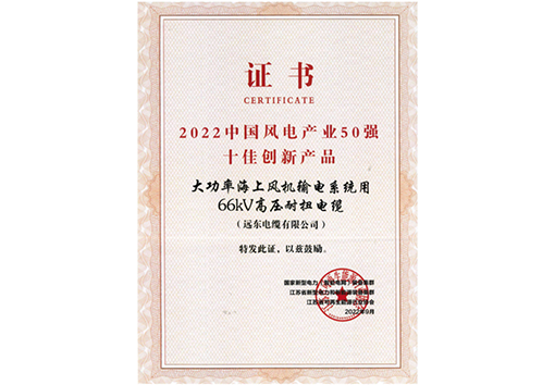 中国风电产业50强十佳创新产品